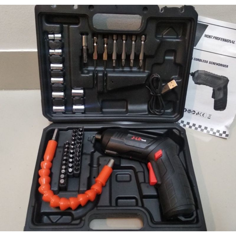 Bor obeng cordless batrei bagus termurah JLD 4.2v
