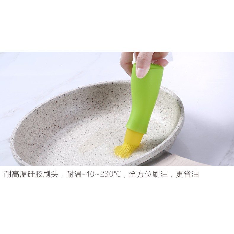 1pc Botol Minyak Bahan Silikon Dengan Kuas Untuk Bbq / Baking / Pancake