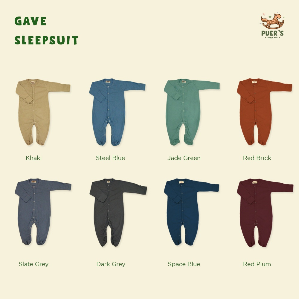 SLEEPSUIT KAKI TUTUP BAYI PUER'S GAVE (SLEEPSUIT/JUMPER/ROMPER BAYI)