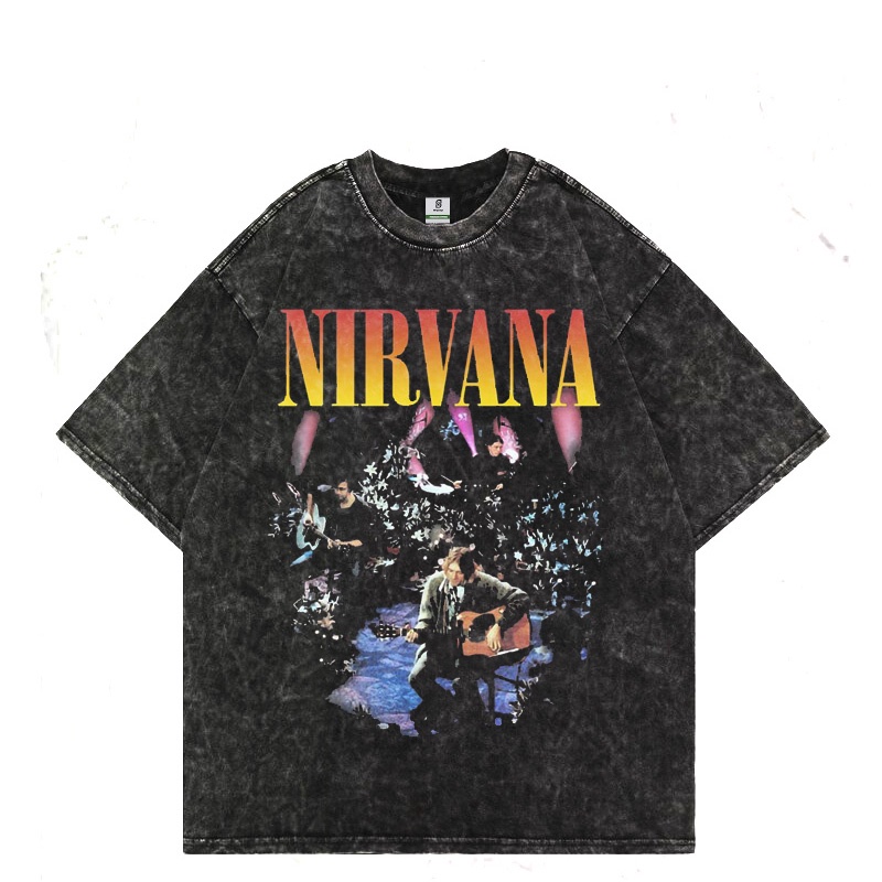 daxdexter " Nirvana Unplugged" Stone Wash /Oversized T-shirt / Kaos Band Nirvana