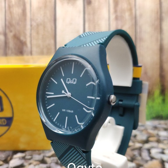 [COD] Jam Tangan Pria Q&Q QQ Analog Strap Karet Biru VS52J003Y Original KOTAK KADO TERBARU