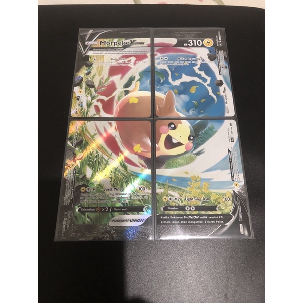 Kartu Pokemon TCG Morpeko V Union RRR Hologram 4pcs Kartu Jadi 1 Original Indonesia s8b VMax Klimaks