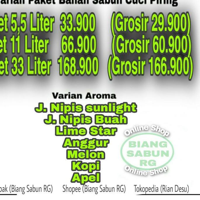 ➴ Bahan Sabun Cuci piring Hasil 5 liter / Sabun cuci piring / Biang Sabun cuci piring / Bahan sabun 