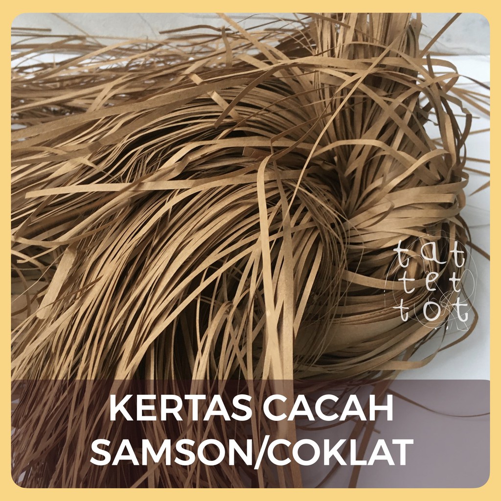 

KERTAS CACAH SERUT SHREDDED PAPER SAMSON COKLAT CAMPUR PER KILOGRAM MURAH BANGET