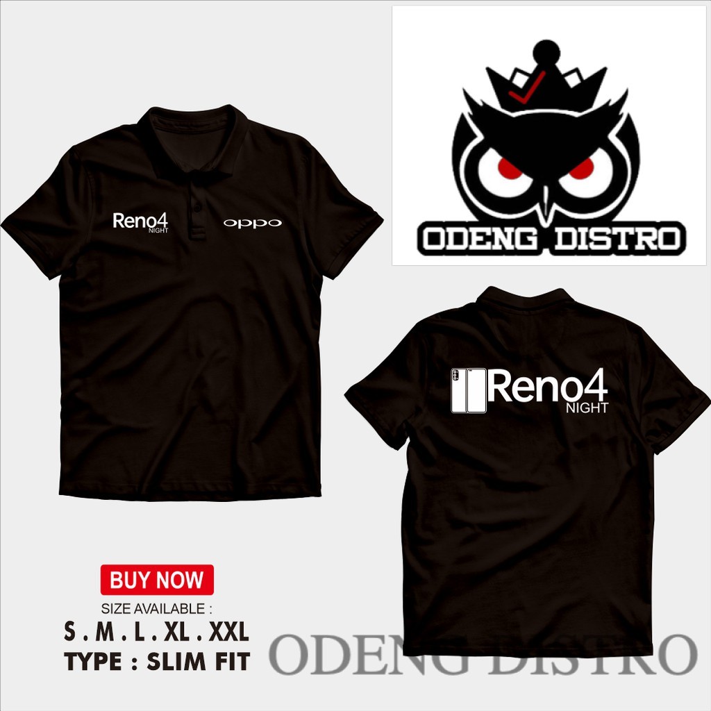 Polo Shirt Kaos Polo Oppo Reno 4 Night DB Kaos Handphone Baju Kerah Keren Distro Murah Casual Pria W