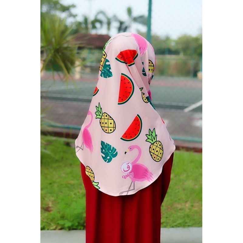 BERGO HIJAB INSTANT ANAK MOTIF FLAMINGGO PINK / HIJAB INSTANT ANAK / JILBAB ANAK LUCU KARAKTER