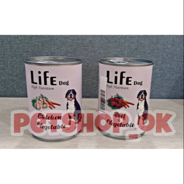 Life dog 375gr / Makanan anjing / wetfood / chicken vegetable / beef vegetable