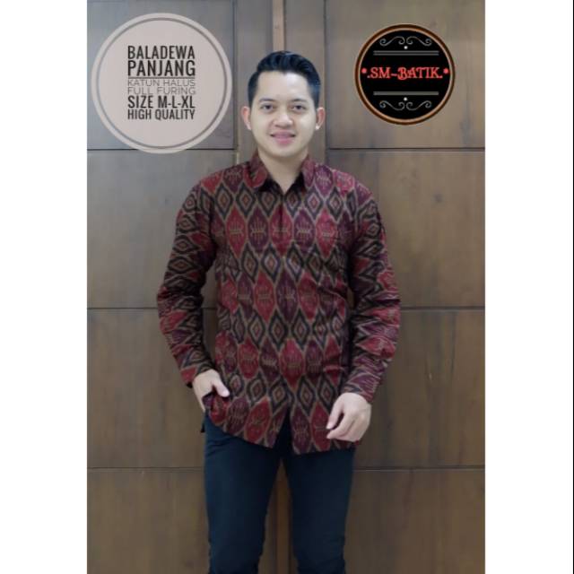 Batik Pria Bala dewa Panjang bahan katun halus Sragenan Full furing By SM batik
