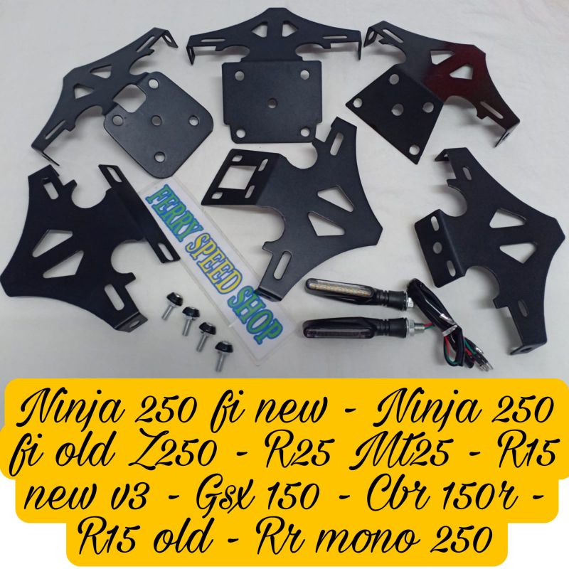 Paketan Sen led + street fender & Tai tidy Ninja 250 fi Z250 R15 Gsx 150 R25 Mt25 Rr mono Cbr 150