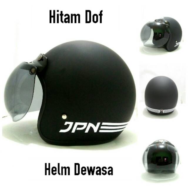 GRAB IT FAST  SALE  Helm Bogo Retro Klasik SNI JPN ARC Hitam Doff+Kaca Bogo Original Impor
