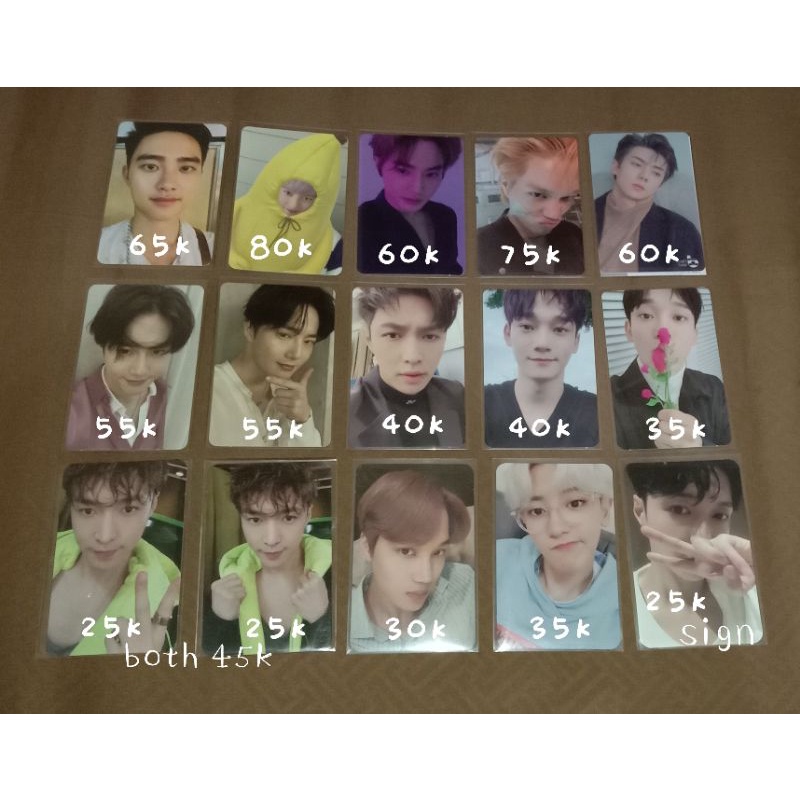 TERMURAH || [nego allowed] *co packing* Photocard Pc Exo Chanyeol banana, Suho, DO, Sehun, Kai, Lay,