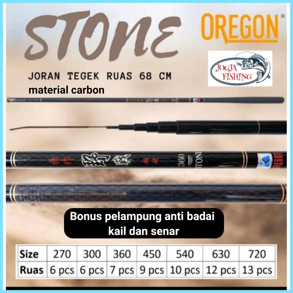 PROMO ... Joran tegek oregon STONE carbon panjang 270 - 300 - 360 - 450 - 540 - 630 cm