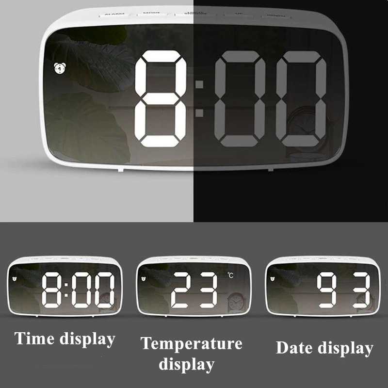 Jam Weker Alarm Digital + Temperature Voice Control