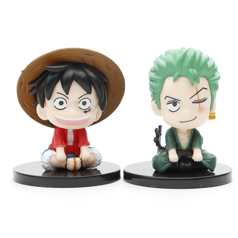 4pcs Mainan Action Figure Model Anime One Piece Luffy Roronoa Zoro Q Version Bahan PVC Untuk Koleksi