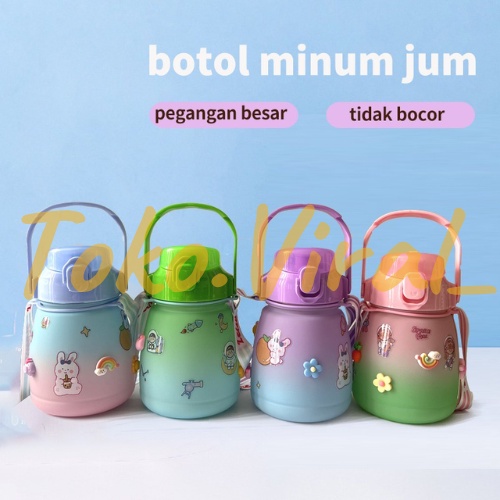 Botol Minum 1.1 Liter/1 Liter Motivasi Anak Sekolah Korea VIRAL/Botol Transparan 1,1 Liter/Botol Ben