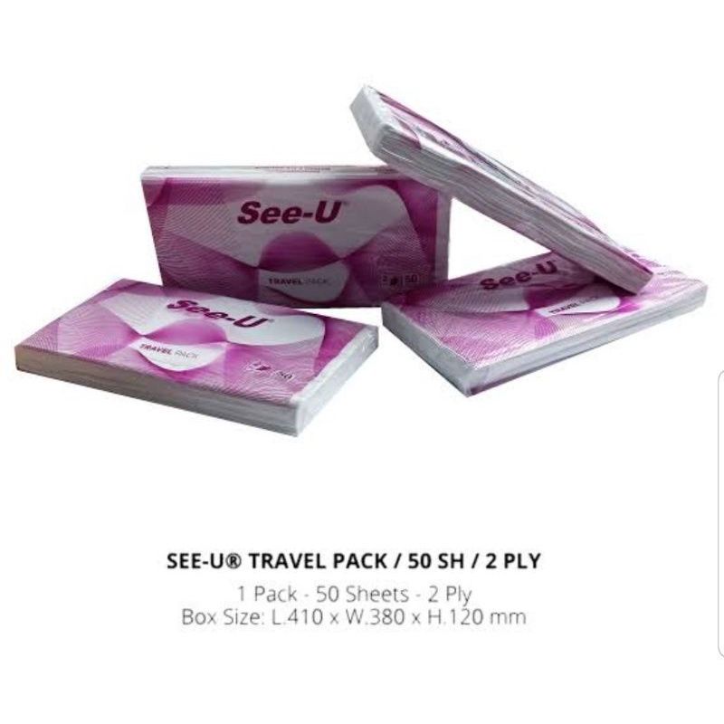 Tissue see u travel pack 50 sheets