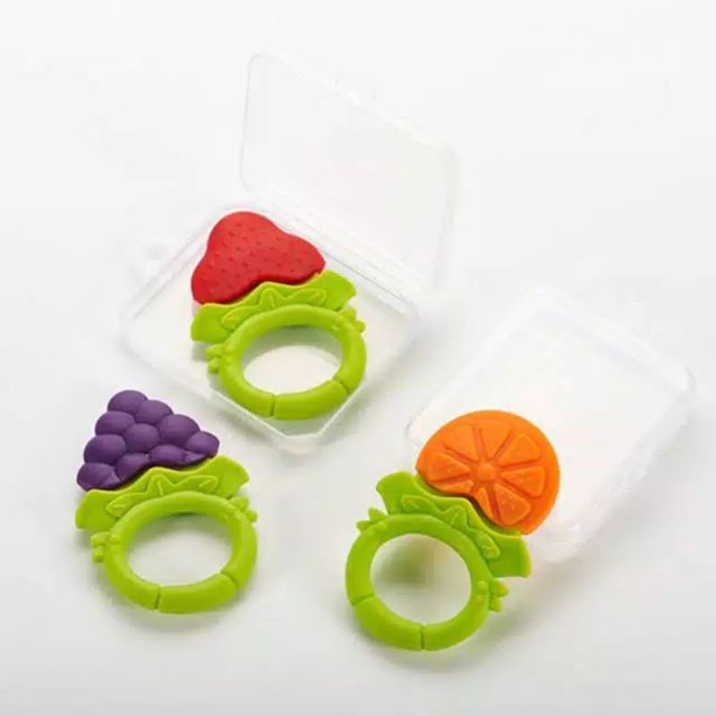 Baby Teether Buah (Free Box) Gigitan Bayi Model Buah Baby Tooth Teether