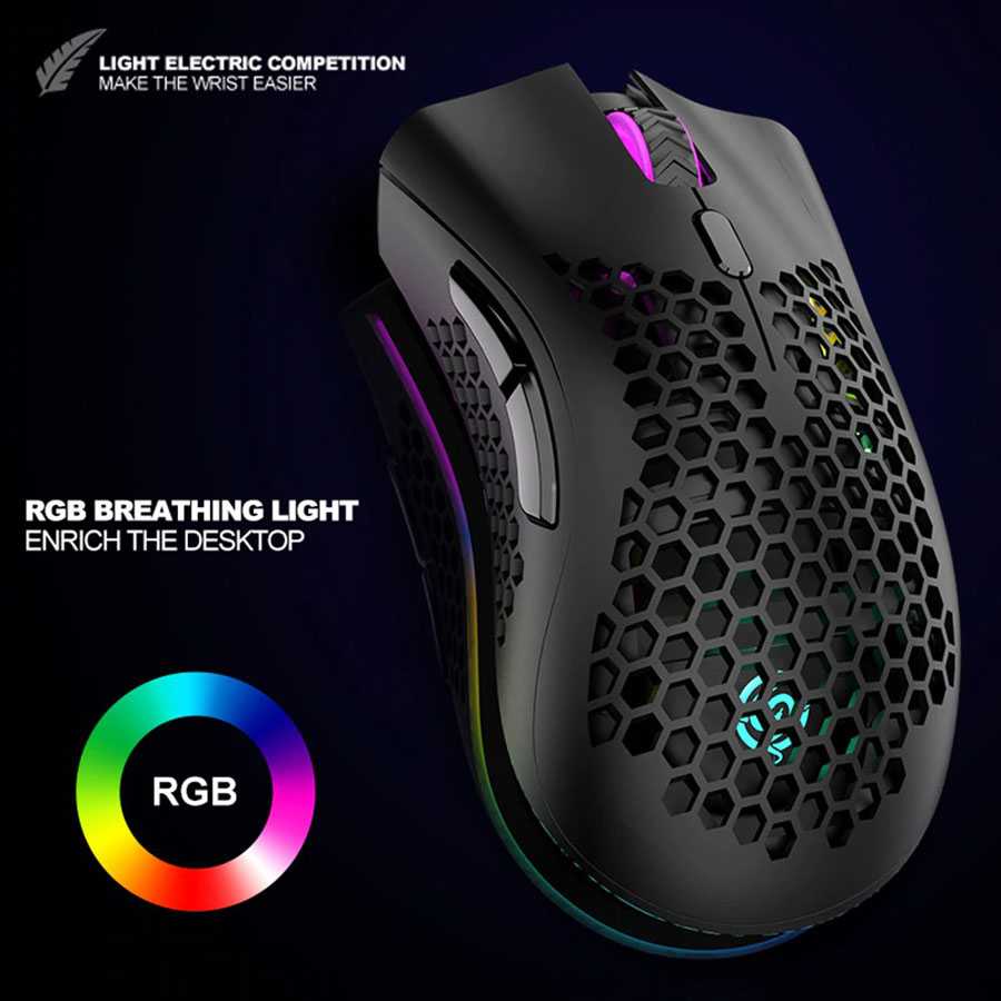 IDN TECH - K-SNAKE Mouse Gaming Wireless RGB Honeycomb 3 DPI Gear 2.4GHz - BM600