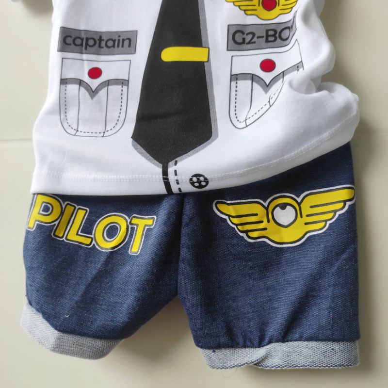 SNI PILOT Setelan baju celana anak bayi SSL EROS