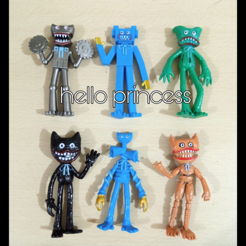 action figure huggy wuggy mainan set figur hiasan pajangan