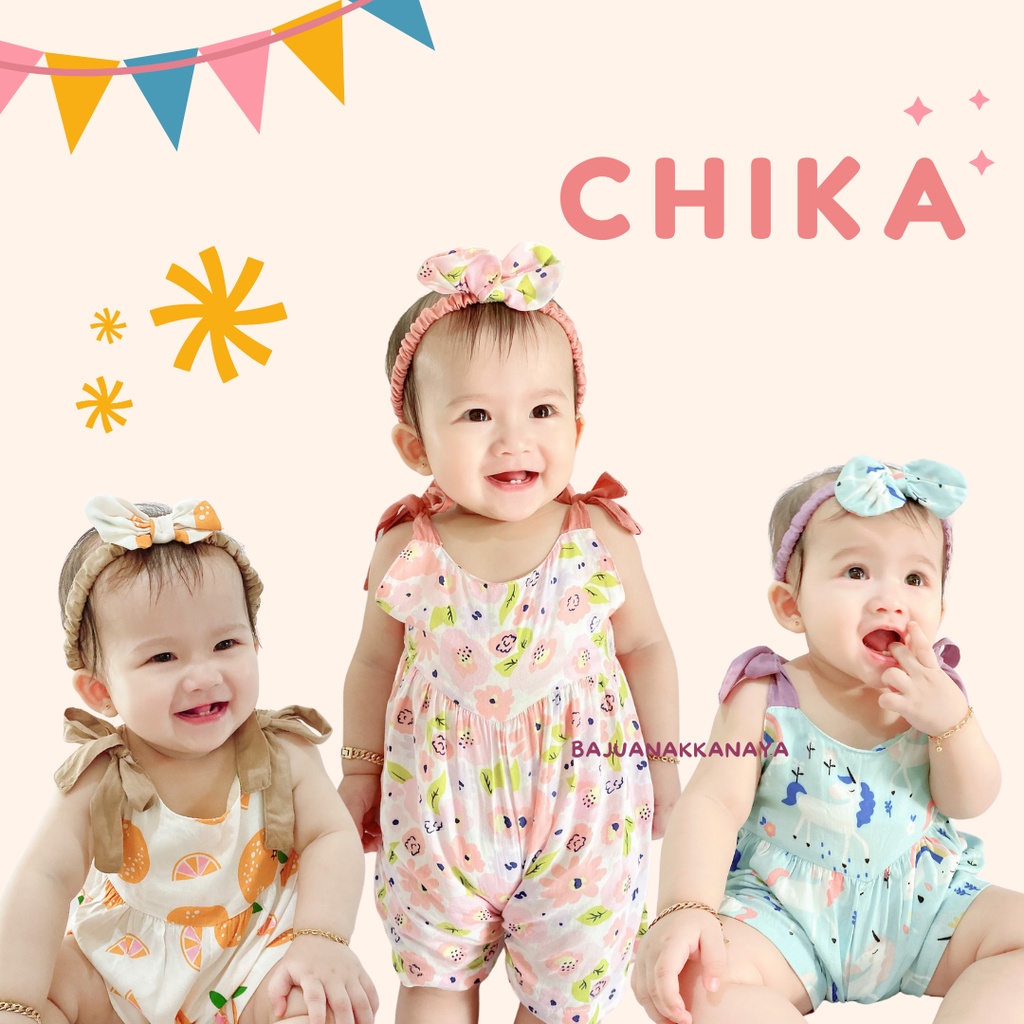 6-18 BLN JUMPSUIT BAYI TALI CHIKA BAJU BAYI PREREMPUAN FREE HEADBAND by BAJUANAKKANAYA