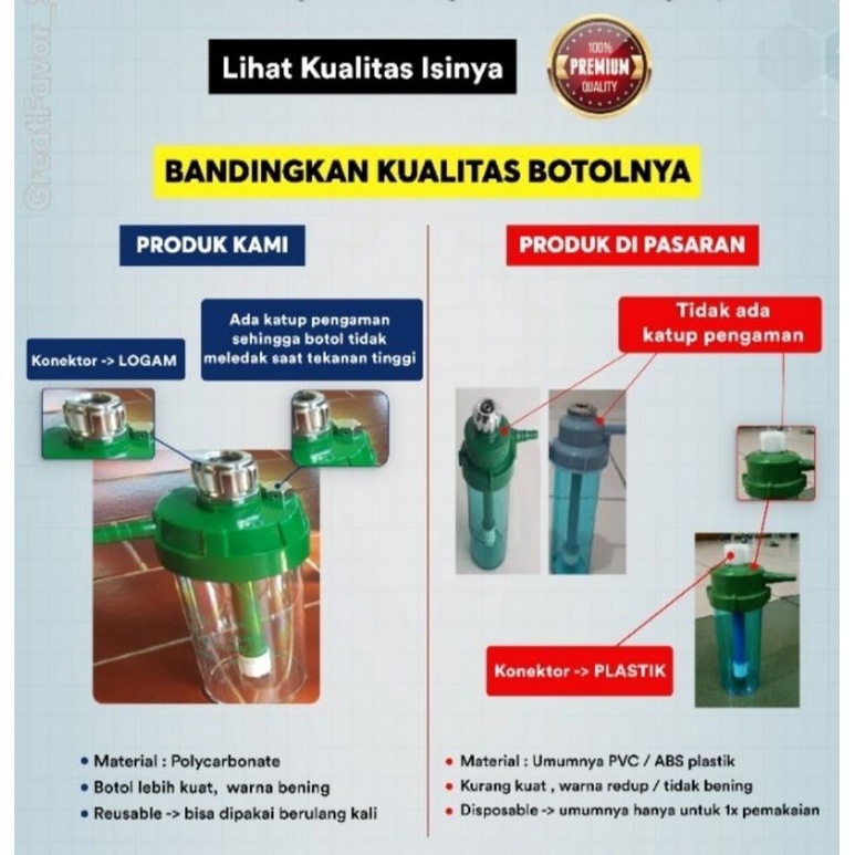 Tabung air regulator oksigen