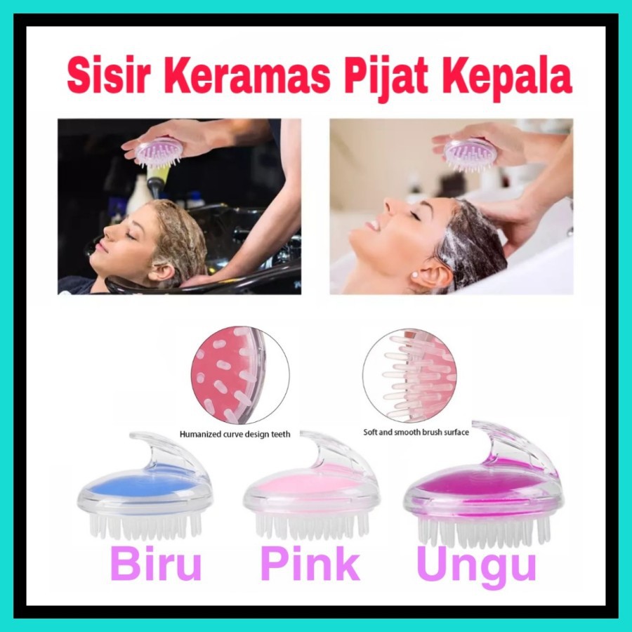 NA - SIsir Keramas Bahan Silicon Lembut Sisir Rambut Pijat Kepala