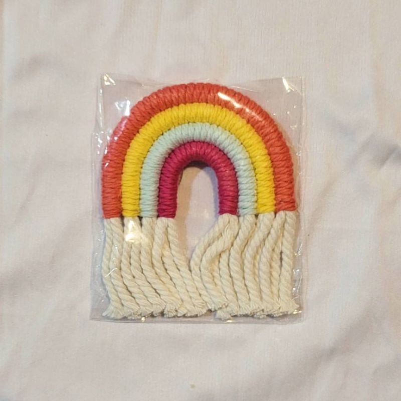 gantungan kunci pelangi macrame dream catcher rainbow crame