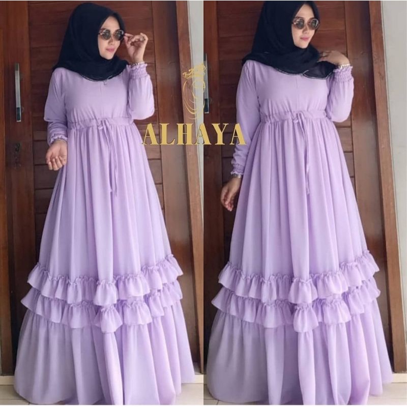 Sabila Cerutti Polos ori by Alhaya/gamis cantik/gamis Alhaya/paling bestseller