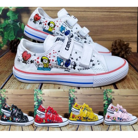 SEPATU CONVERSE ANAK PEREMPUAN / LAKI LAKI SEPATU SEKOLAH ANAK CONVERSE BTS BT21 | MODEL PEREKAT
