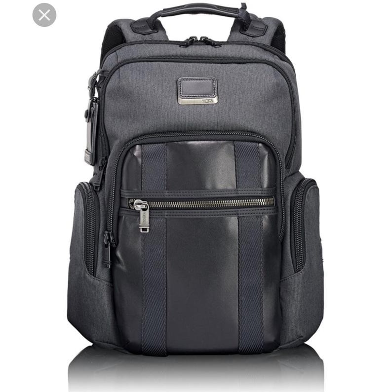 Kualitas Terbaik Backpack Tumi Alpha Bravo Grey Black Leather CUCI GUDANG