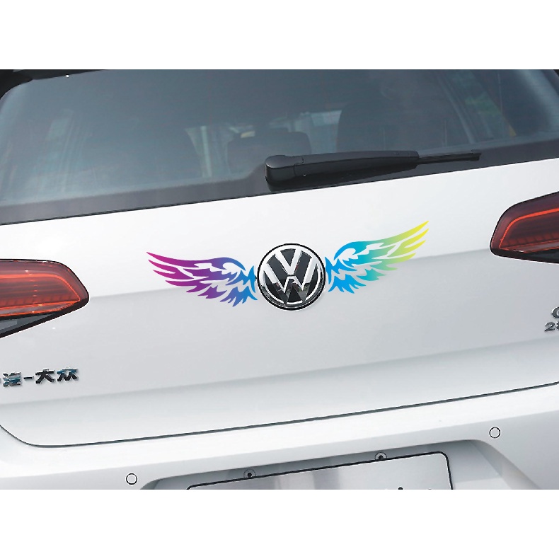 Laser Sayap Stiker Kap Mobil Bagasi Emblem Dekoratif Stiker Mobil Kaca Spion Stiker