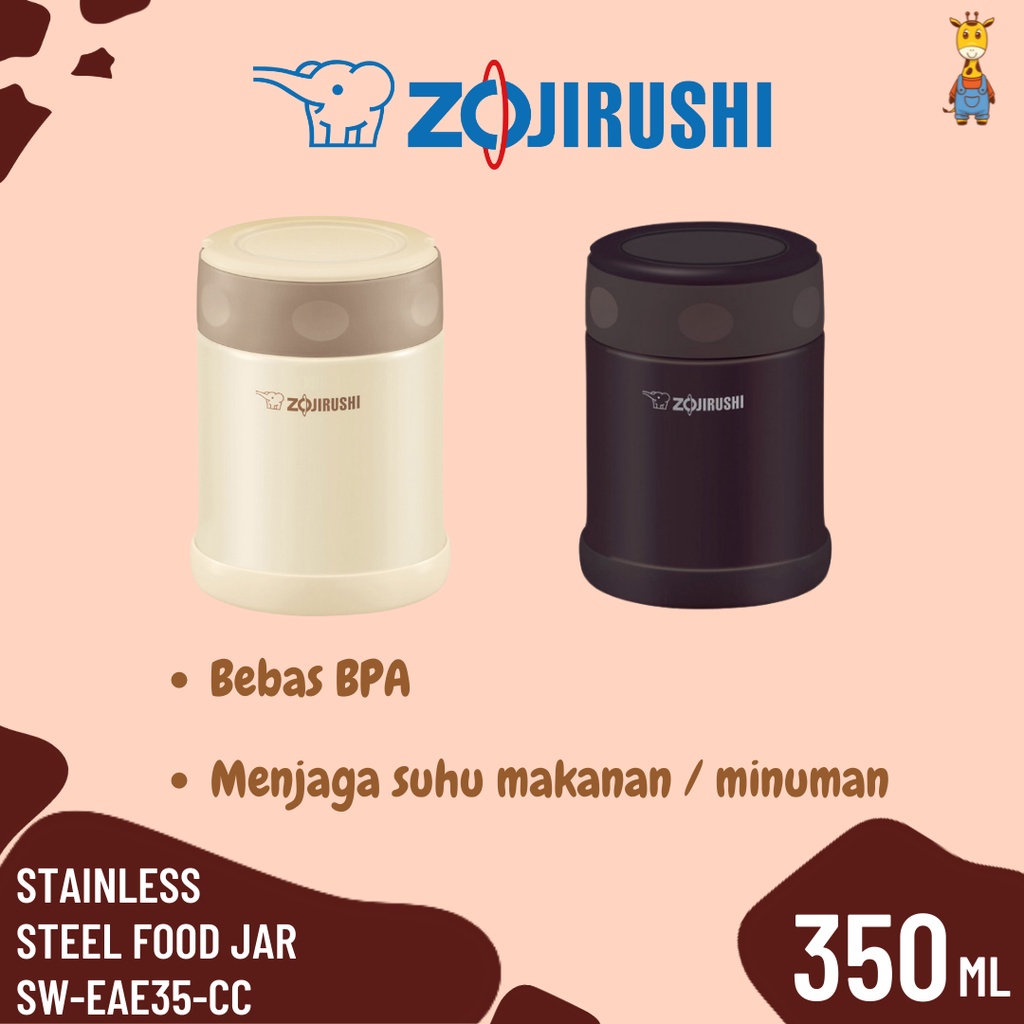 Zojirushi Stainless Steel Food Jar SW-EAE35-CC 350ml - Food Jar Termos Makanan