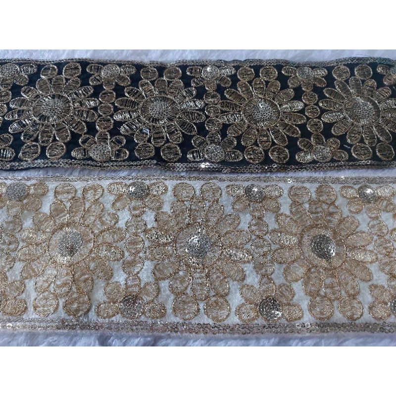 renda india kain bordir hias payet sequin