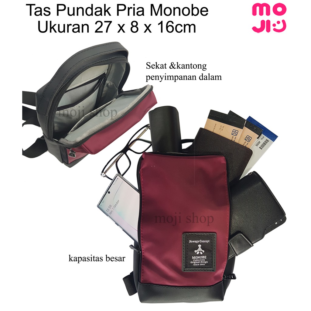 MOJI - Tas Pria / Tas Pundak / Shoulderbag / Tas Selempang MONOBE  / Tas Pundak MONOBE