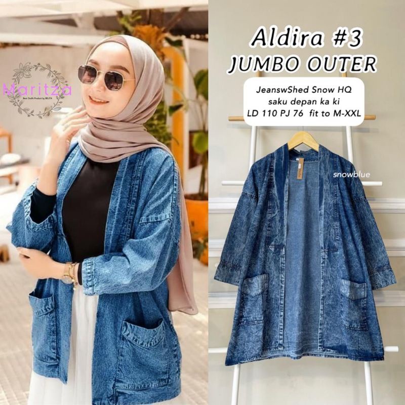 Aldira# Blazer Outer Cardigan Polos Hitam Jeans Snow Ld 120 Jumbo Fit XXXL By Maritza
