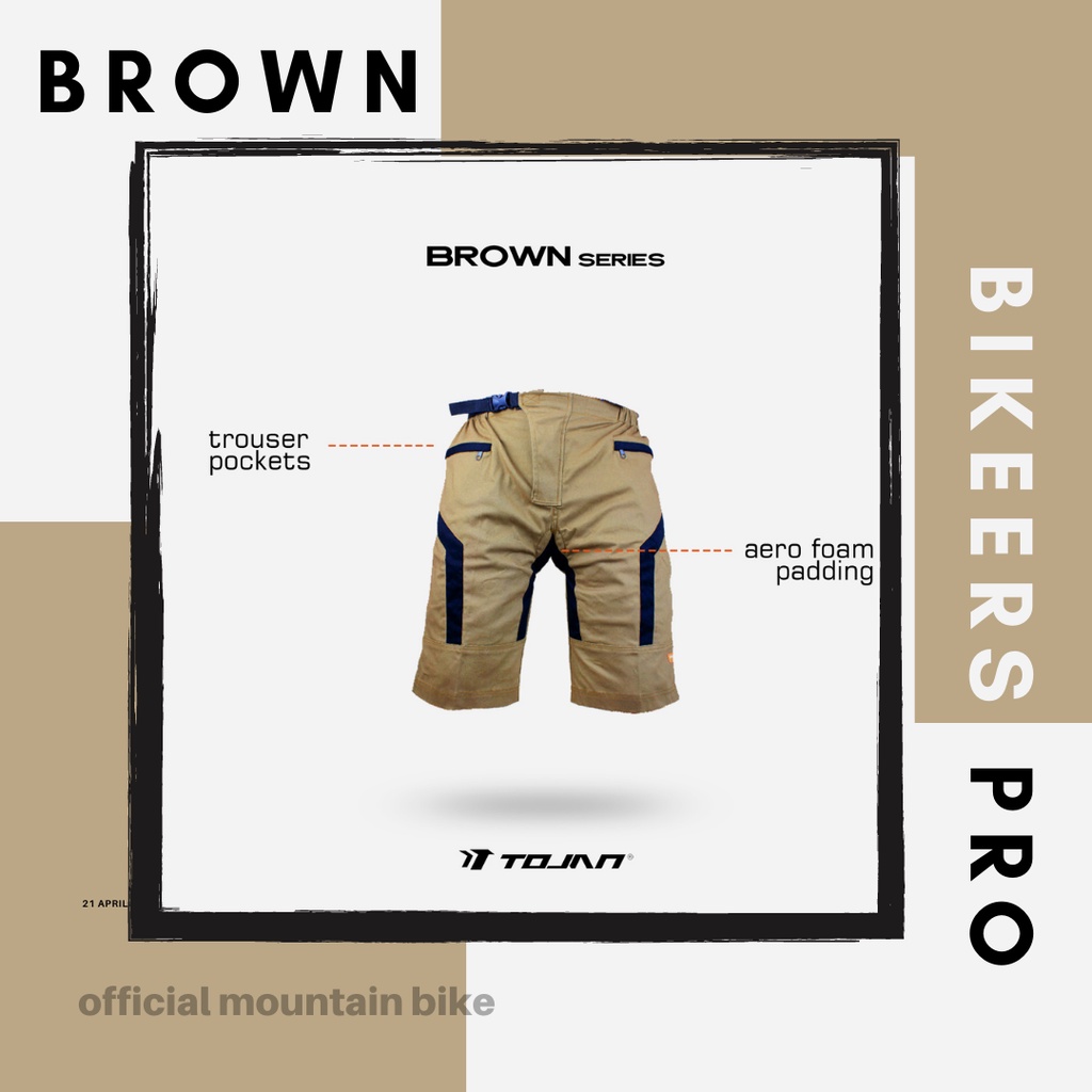 celana sepeda gowes padding mtb outdoor pria wanita 3/4 pakaian bersepeda original bahan chinos