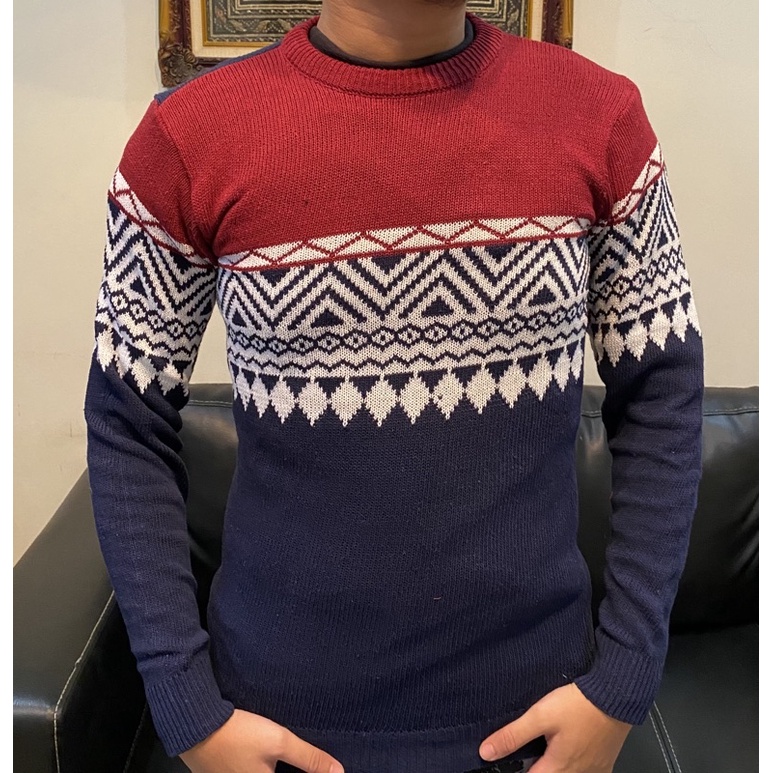 Sweater Jaket Cardigan Rajut Pria Tebal