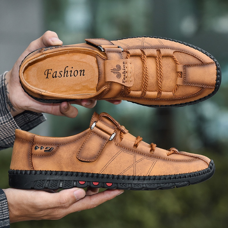 Kulit Sapi Asli Sepatu Santai Sneaker Olahraga ORIGINAL Casual Cowok Kantor Sepatu Pria Keren Pantofel Pria Tanpa Tali 020