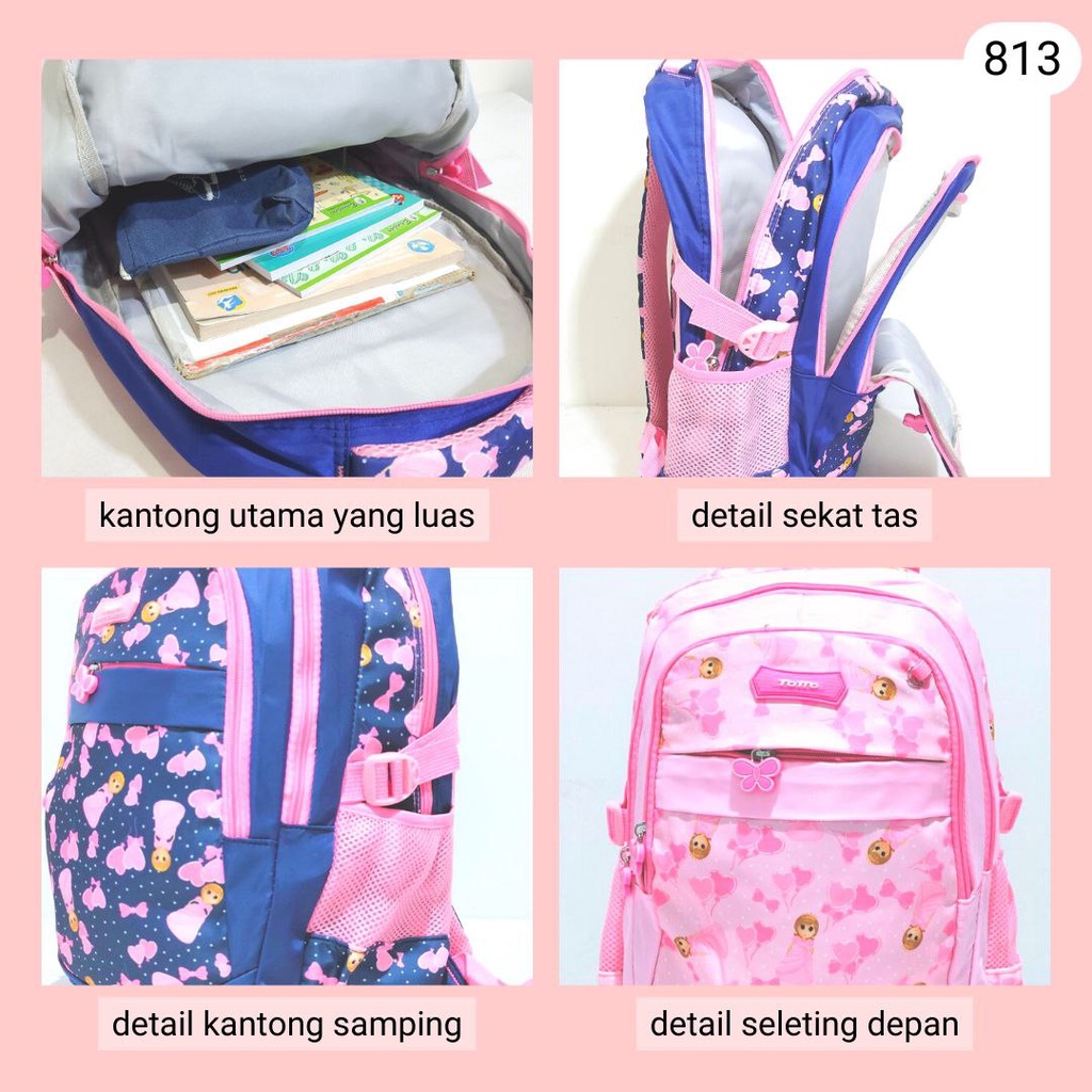 Tas Anak Perempuan Cewek Ransel Sekolah SD SMP Import 813