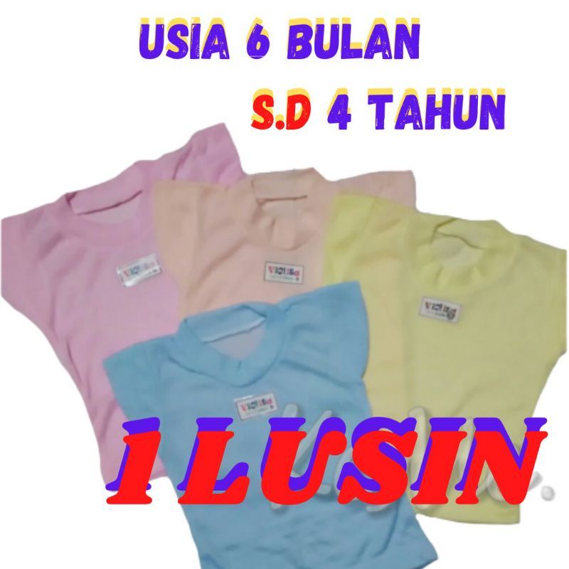 1 lusin kaos oblong bayi lengan pendek | singlet bayi polos termurah | kaos singlet bayi violita