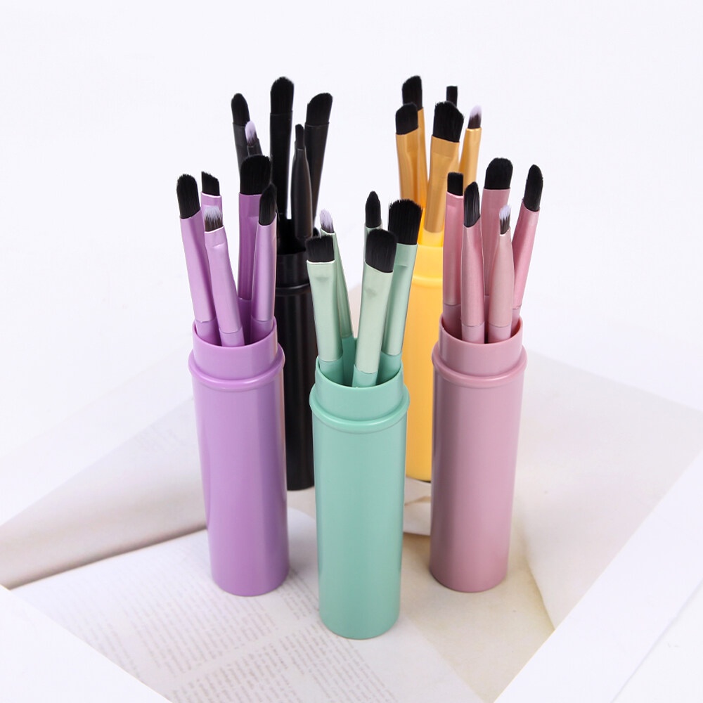 5pcs / Set Brush Makeup Portable Untuk Eyeshadow