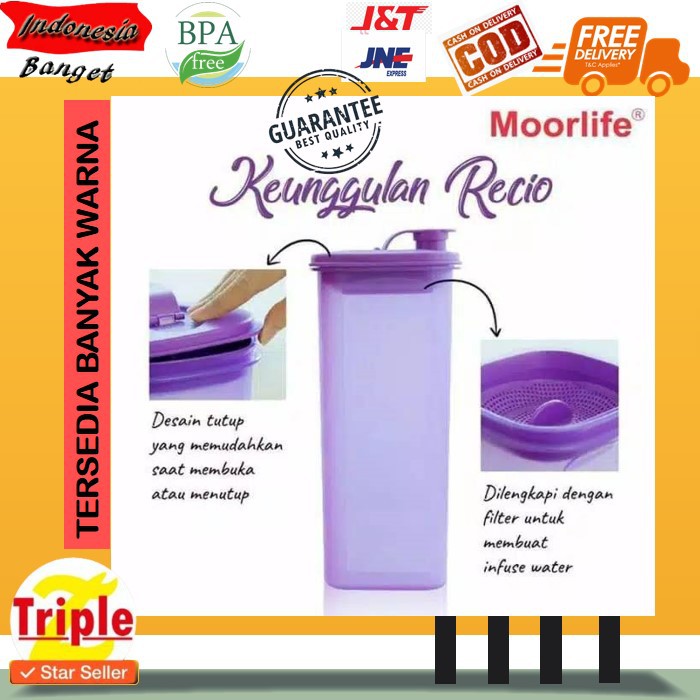 BOTOL MINUM 2 LITER PLASTIK RECIO MOORLIFE