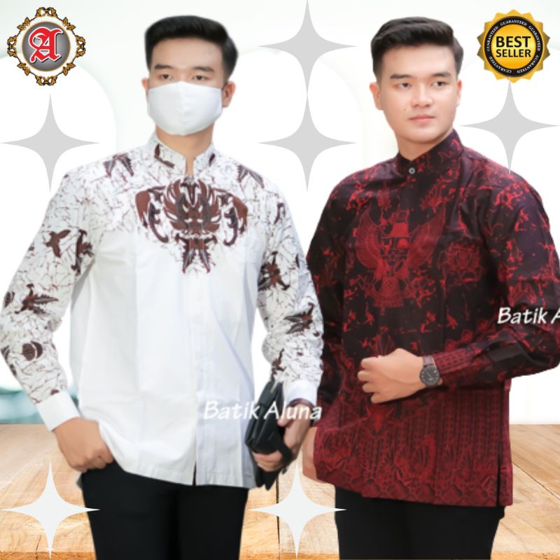 Kemeja Batik koko Pria Cowok Lengan Panjang Slimfit Atasan Batik Premium Pria