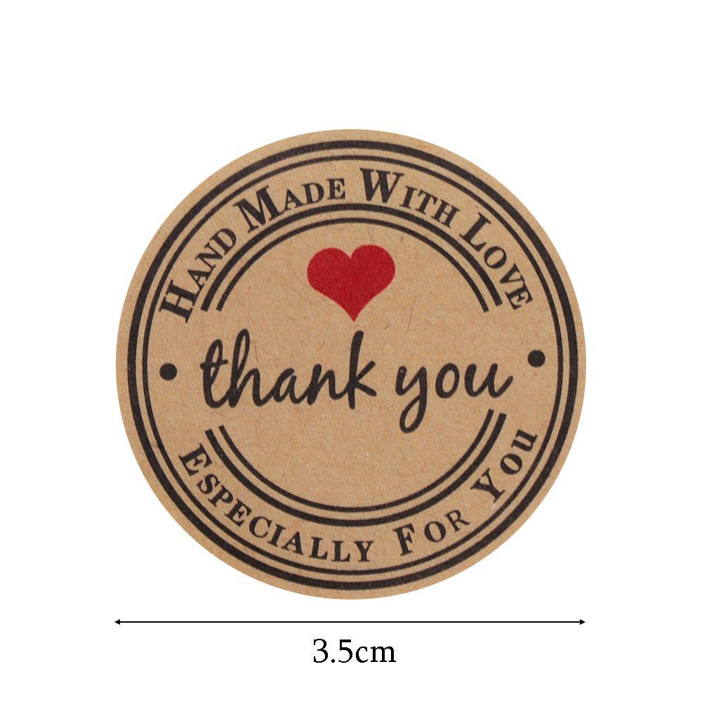 Wonder 12pcs/lembar 3.5cm &quot;Thank You&quot; Label Stiker Handmade Kreatif Undangan Pernikahan Perekat Diri