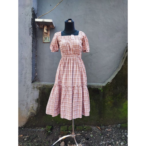 DRESS KOREA-DRESS KOTAK-DRESS SANTAI