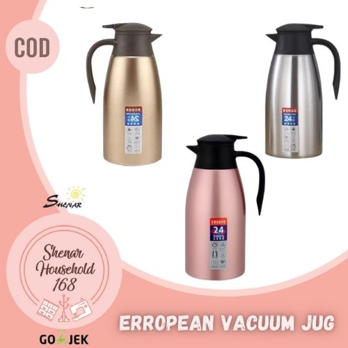 SHENAR , ERROPEAN VACUUM JUG  VACUUM TERMOS AIR DINGIN PANAS SUS  304 STAINLESS 2MUAT 2 LITER - BISA COD