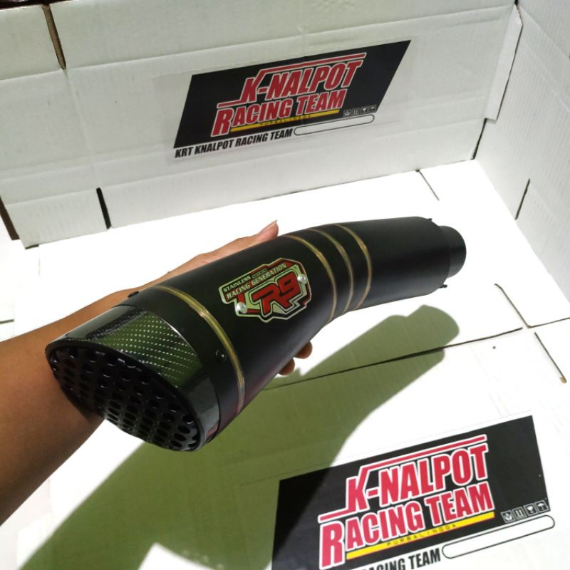 KNALPOT SILINCER R9 H2 HITAM BLACK NINJA 250Fi 4Tak R15 VIXION GSX CBR NMAX AEROX PCX VARIO DLL