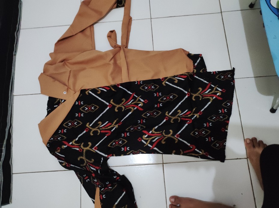Tey-17 Batik Wanita Asj Sa Hrb026 Kenongo Kemeja Tosca Pendek
