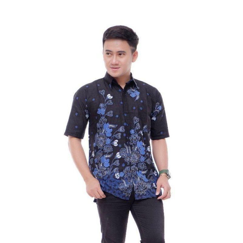 Risna Batik HRB026 Kenongo Hem Kemeja Batik Pria Lengan Pendek Katun Primis Premium Halus M L XL XXL